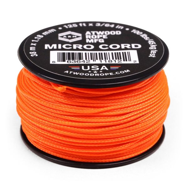 Dụng cụ đi phượt Dây Micro Cord 1.18mm – 100ft – Neon Orange