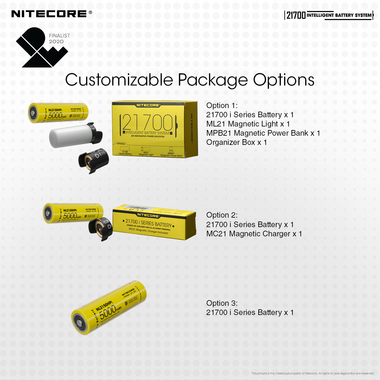 NiteCore 21700 Intelligent Battery System