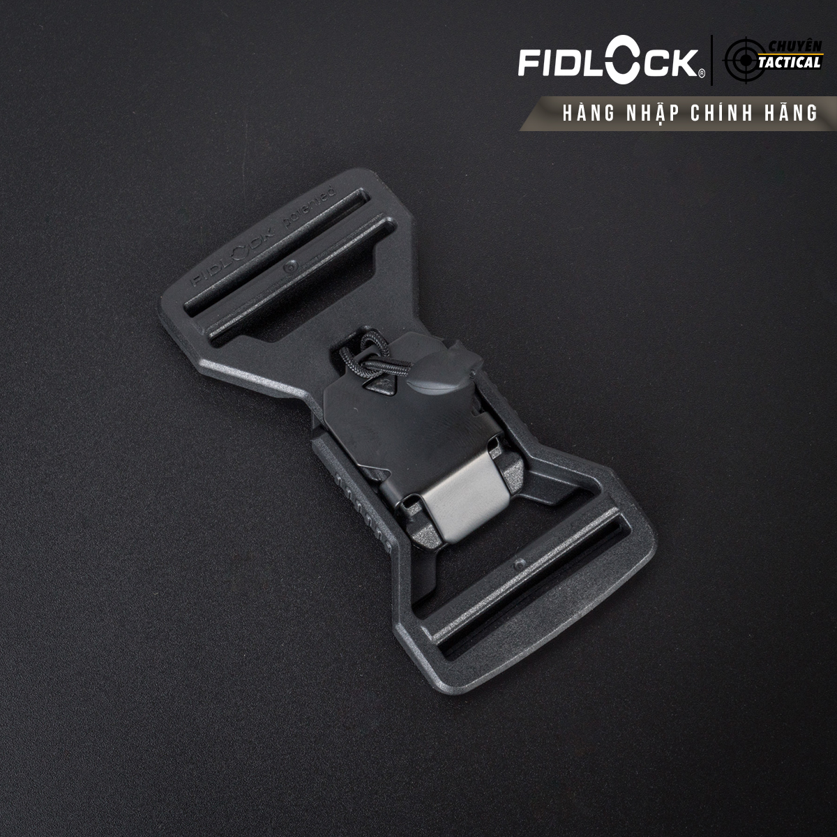 FIDLOCK V-Buckle 40 LL black flap + pull tab