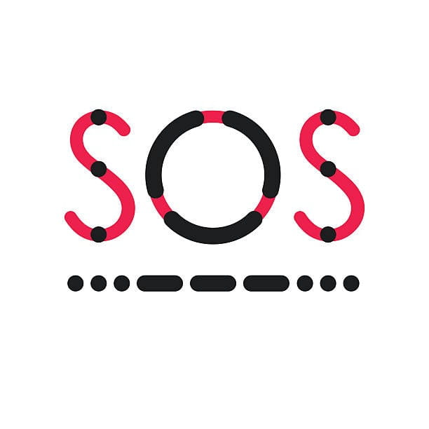 Tín hiệu SOS được mã hóa bằng Mã Morse với các ký tự ngắn (s) và ký tự dài (o)