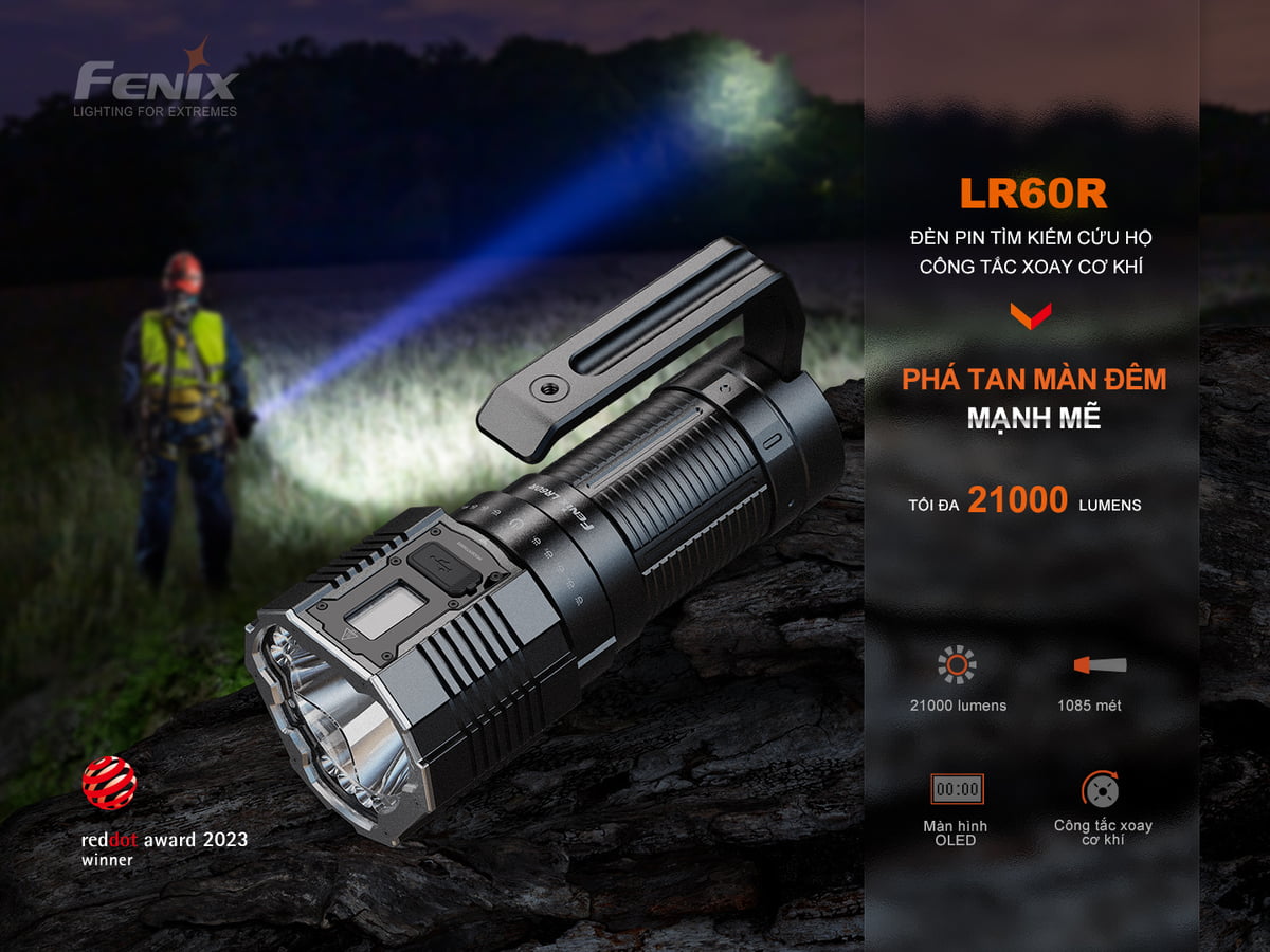 Review Fenix LR60R – Chiếc đèn pin sáng nhất của Fenix 2023