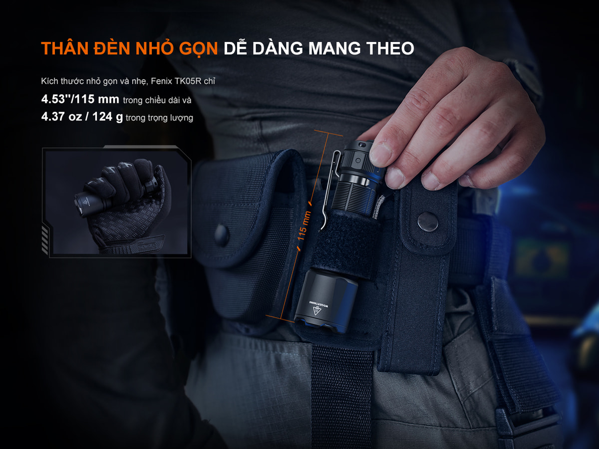 Den pin cam tay Fenix TK05R