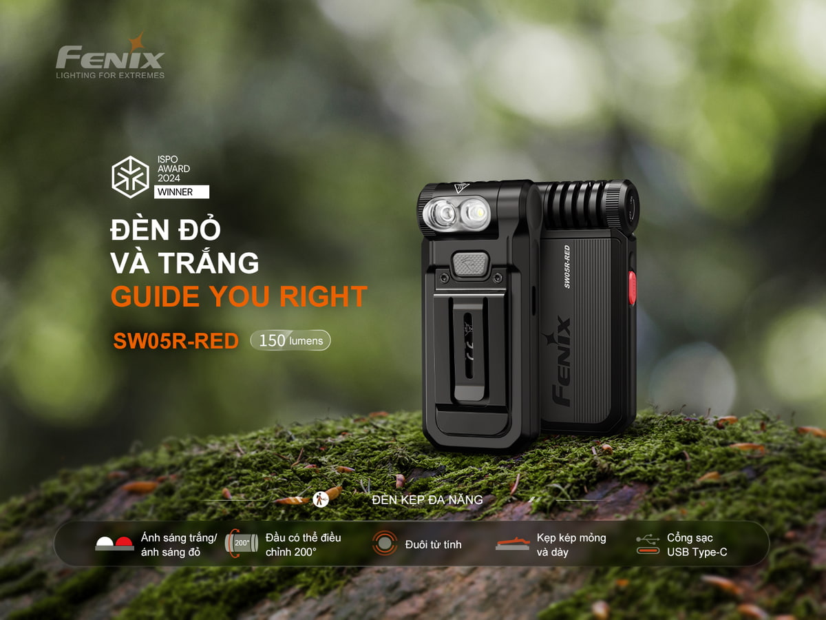 Den pin da nang Fenix SW05R-RED