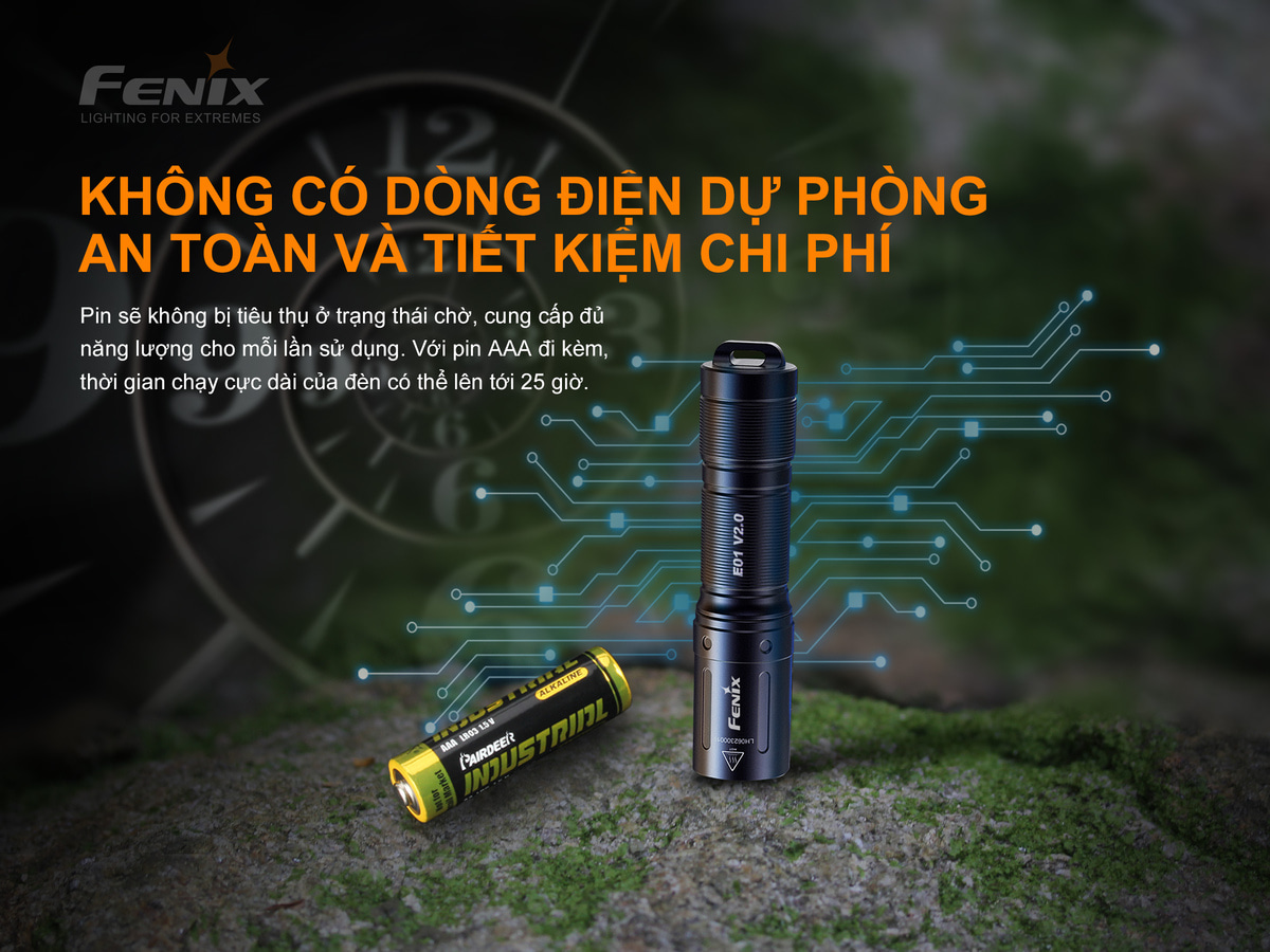 Den pin moc khoa Fenix E01 V2.0