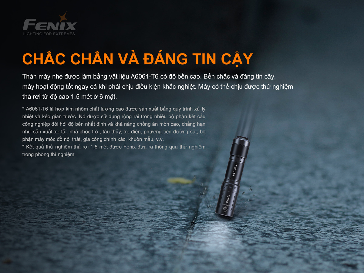 Den pin moc khoa Fenix E01 V2.0