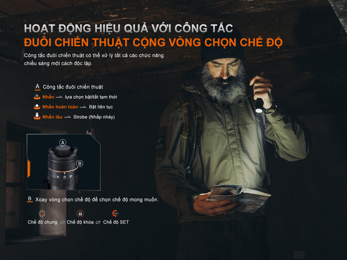 Den pin tac chien Fenix PD45R ACE