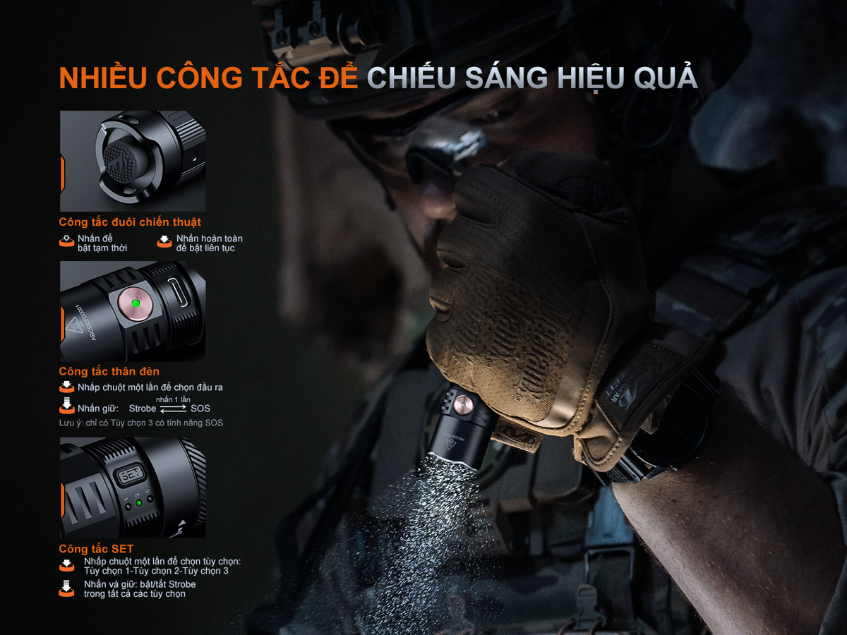 Den pin tac chien Fenix PD35R ACE