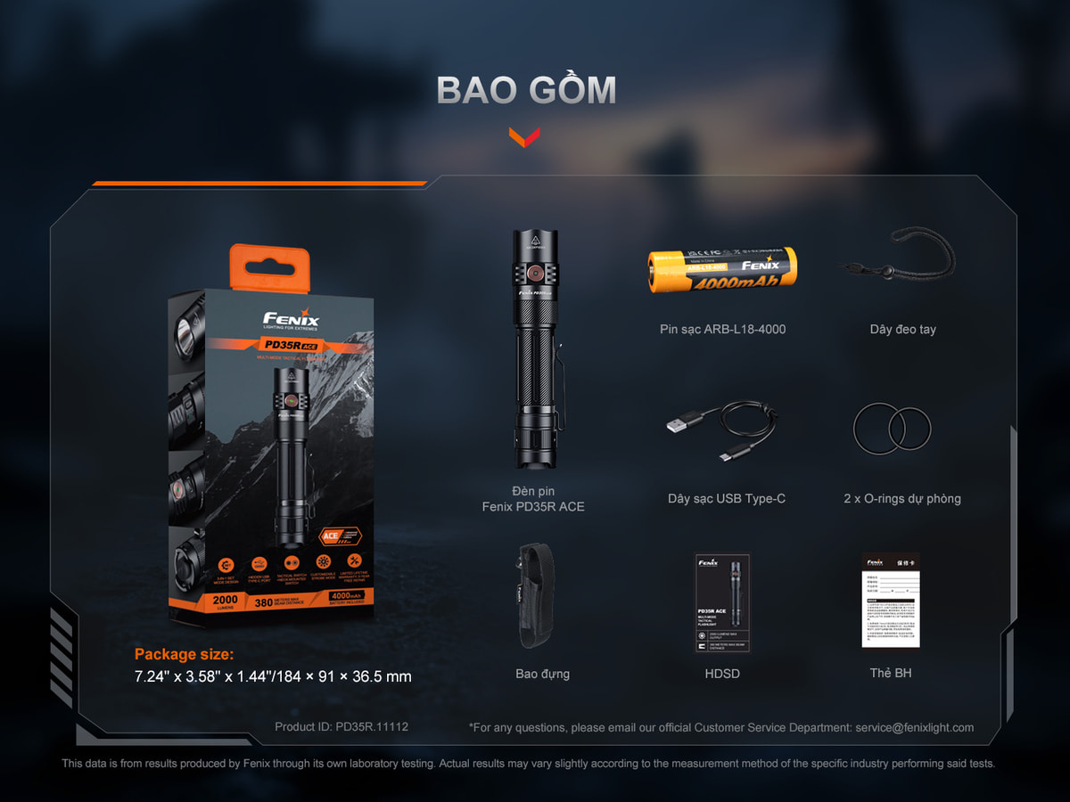 Den pin tac chien Fenix PD35R ACE