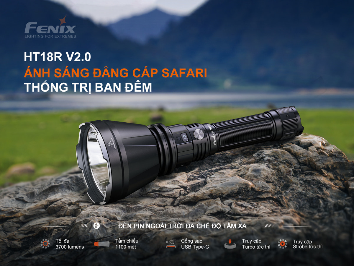 Den pin chieu xa Fenix HT18R V2.0