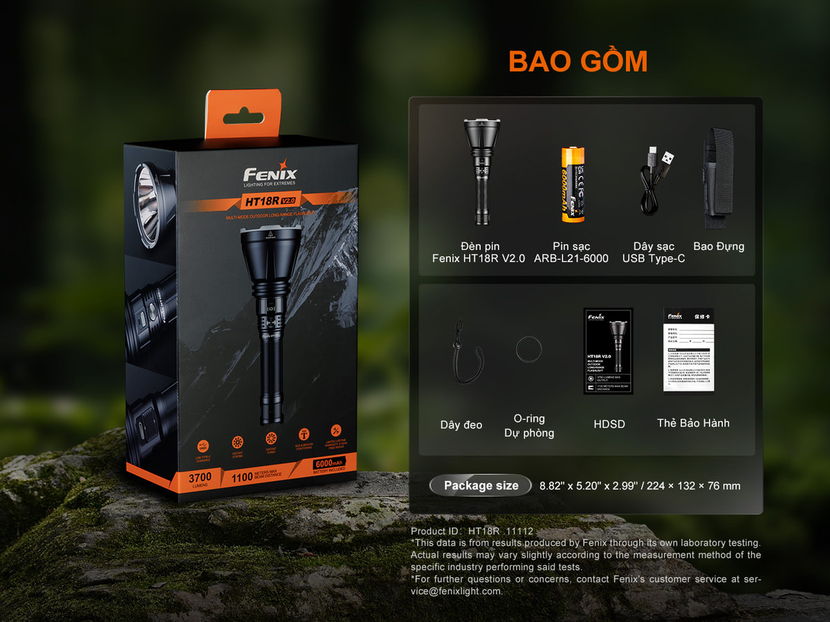 Den pin chieu xa Fenix HT18R V2.0