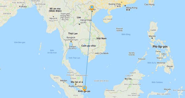 Múi giờ Singapore là bao nhiêu? Thời gian đi từ Việt Nam sang Singapore 7 Từ Hà Nội đến Singapore mất khoảng 4 giờ 30 phút
