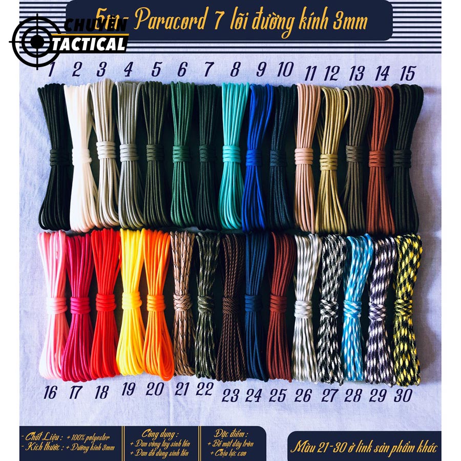 Địa chỉ mua dây Paracord "XỊN" - Dây sinh tồn ở đâu UY TÍN ở TPHCM? 8 bán dây dù các loại