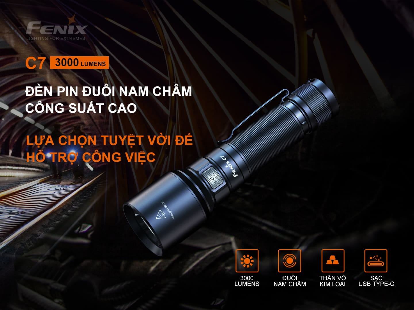 Đèn pin cầm tay FENIX C7 Đèn pin cầm tay FENIX C7
