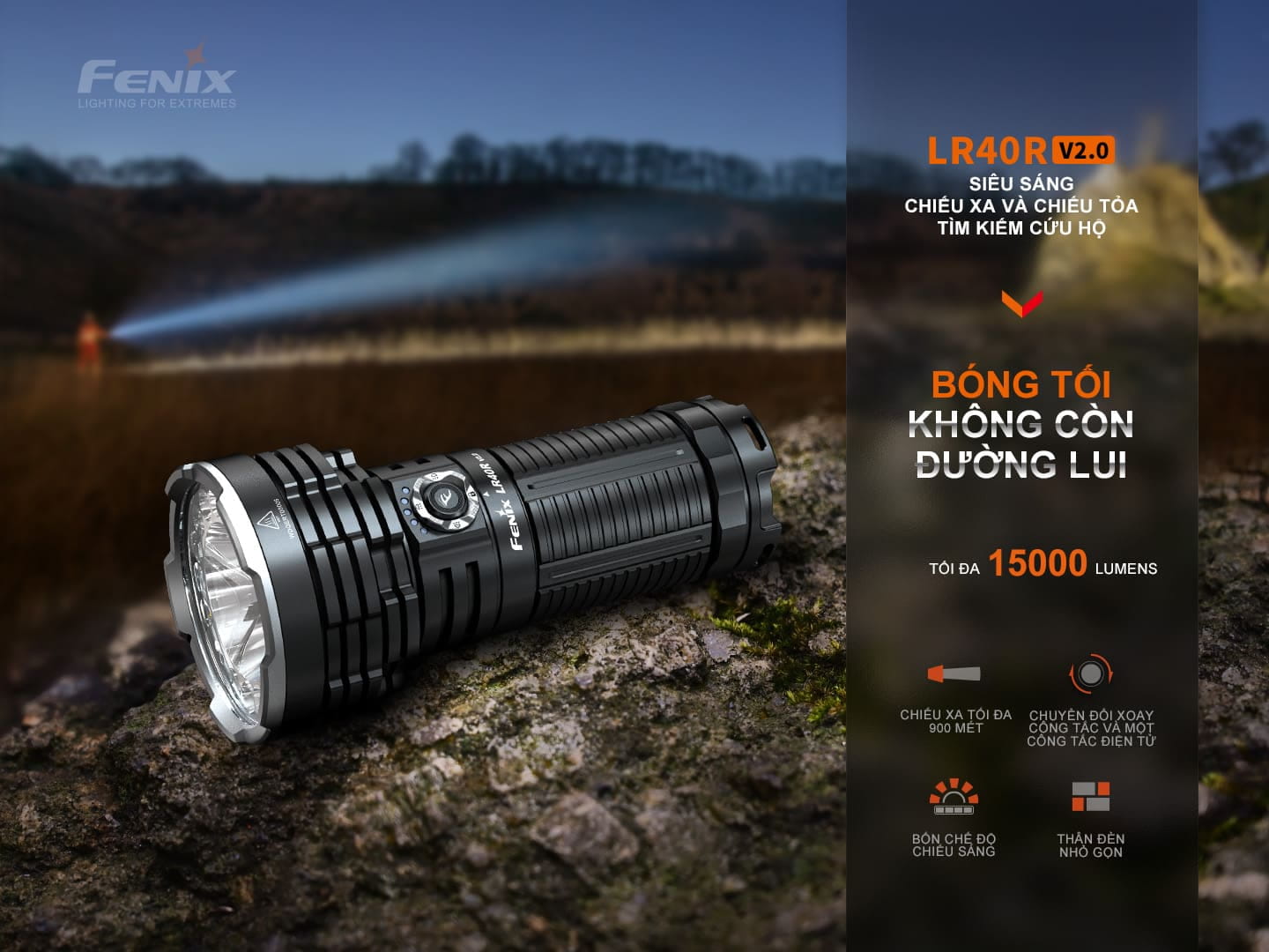 Đèn pin Fenix LR40R V2.0 Đèn pin Fenix LR40R V2.0