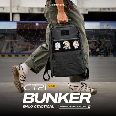 ct21-v3-the-bunker||ct21-v3-the-bunker|Chat-lieu-Cordura-1000D-Nylon|Chất liệu Cordura 500D Nylon|Chất liệu Cordura Ballistic 1680D|ct21-v3-bunker-backpack-|Ngăn Quick Access Pocket trên balo CT21 V3.0|Hệ thống quai đeo thế hệ mới trên balo CT21 V3.0|MOLLE Webbing trên balo CT21 V3.0 - THE BUNKER|Chất liệu vải lót bên trong: Nylon 210D Ripstop||Ngăn đựng laptop bên ngoài thao tác nhanh||||CTactical - Thương hiệu balo