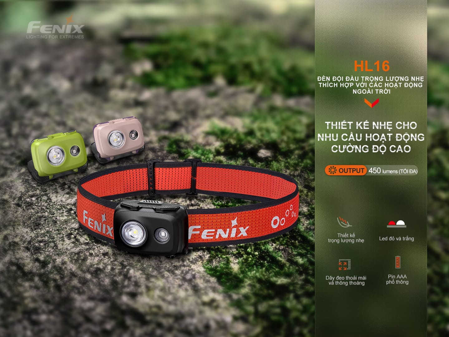 Đèn pin đội đầu FENIX HL16 Đèn pin đội đầu FENIX HL16