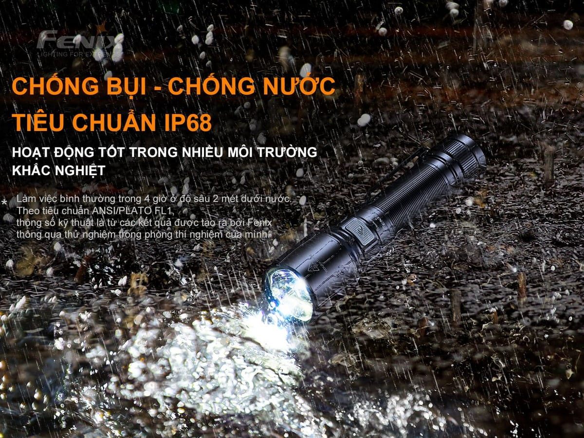 Tiêu chuẩn chống bụi - chống nước đạt chuẩn IP68 den pin chong nuoc chong bui