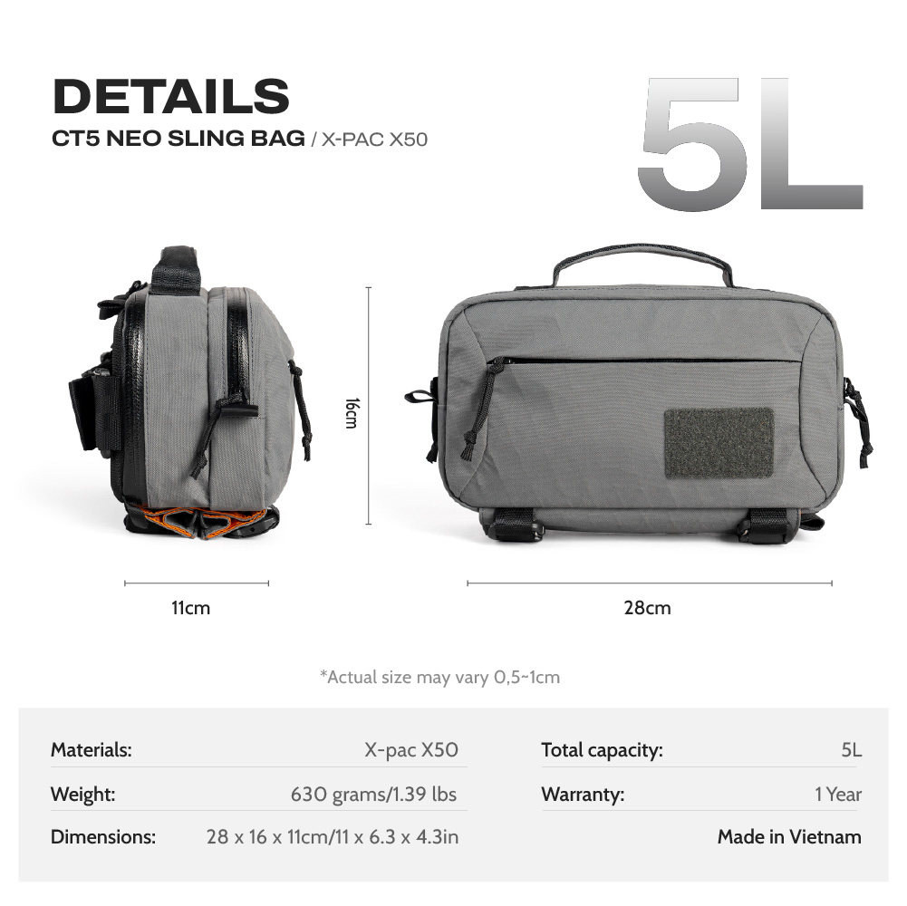 Túi đeo chéo CT5 NEO Sling Bag - Xpac X50 1 Artboard 39 2 80