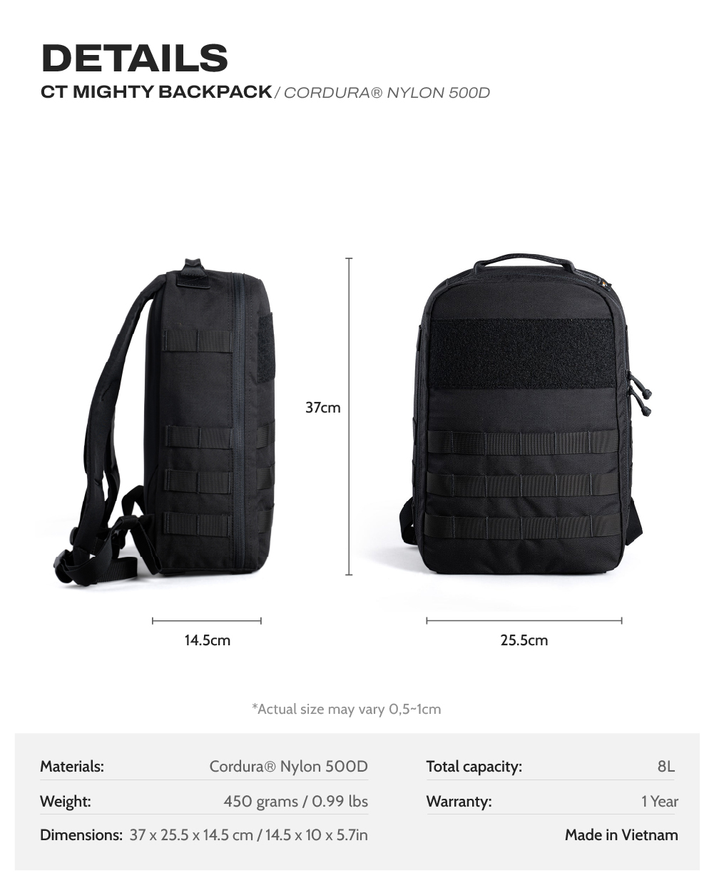 Balo CT Mighty Backpack - Nylon 500D 1 Balo CT Mighty Backpack - Cordura® Nylon 500D