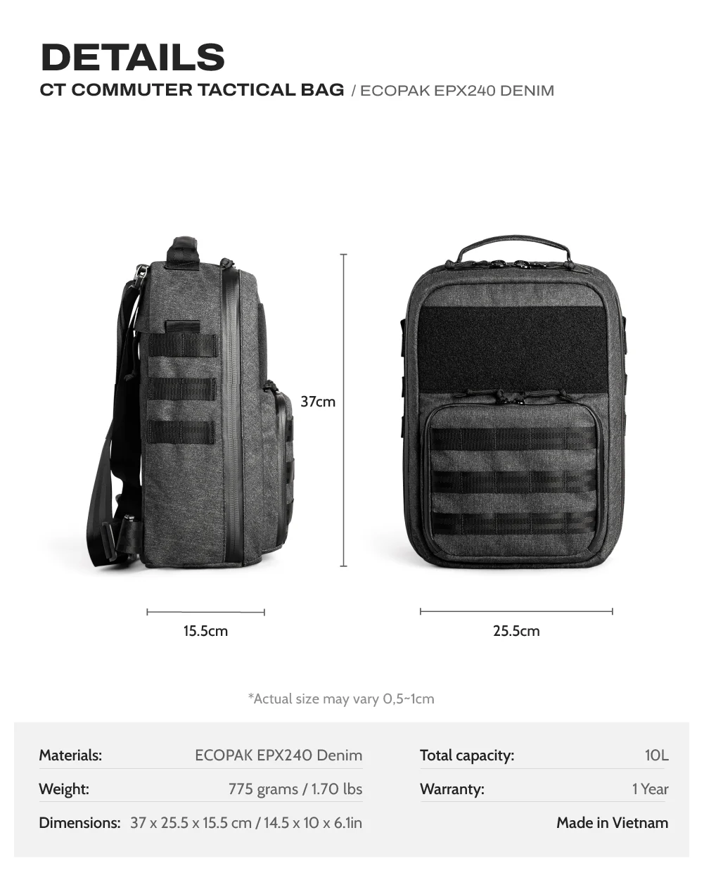 CT Commuter Tactical Bag - EPX240 1 CT Commuter Tactical 100
