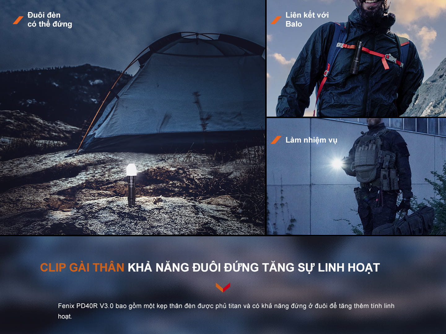 Đèn Pin Cầm Tay Fenix PD40R V3.0 4 Den pin Fenix PD40R V3.0 1 3