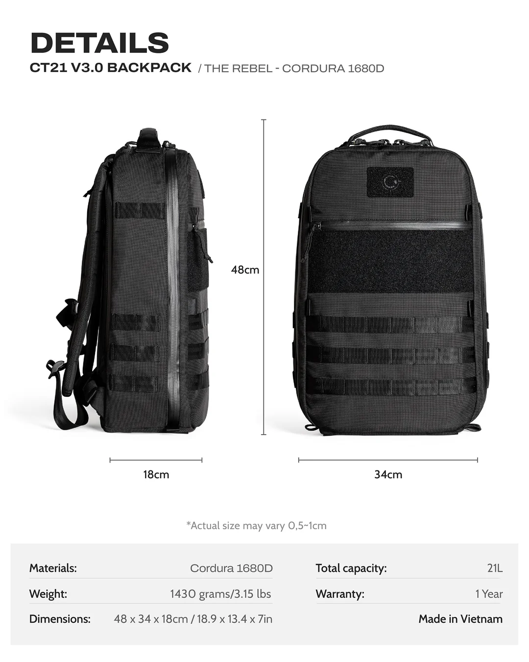 CT21 V3.0 Backpack - THE REBEL 1 ct21 the rebel
