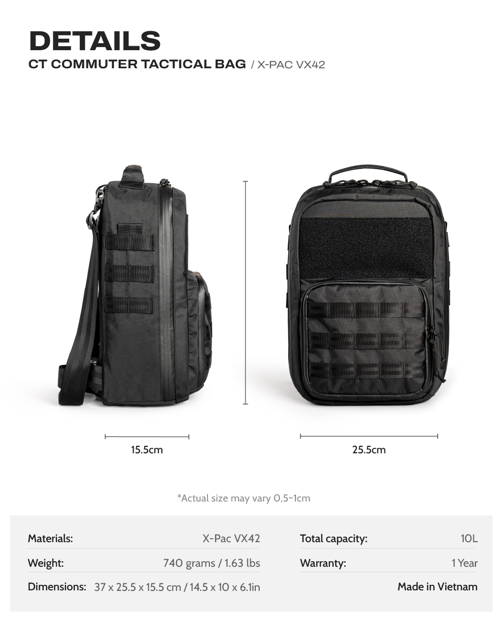 CT Commuter Tactical Bag - X-PAC VX42 1 Commuter Tactical VX42