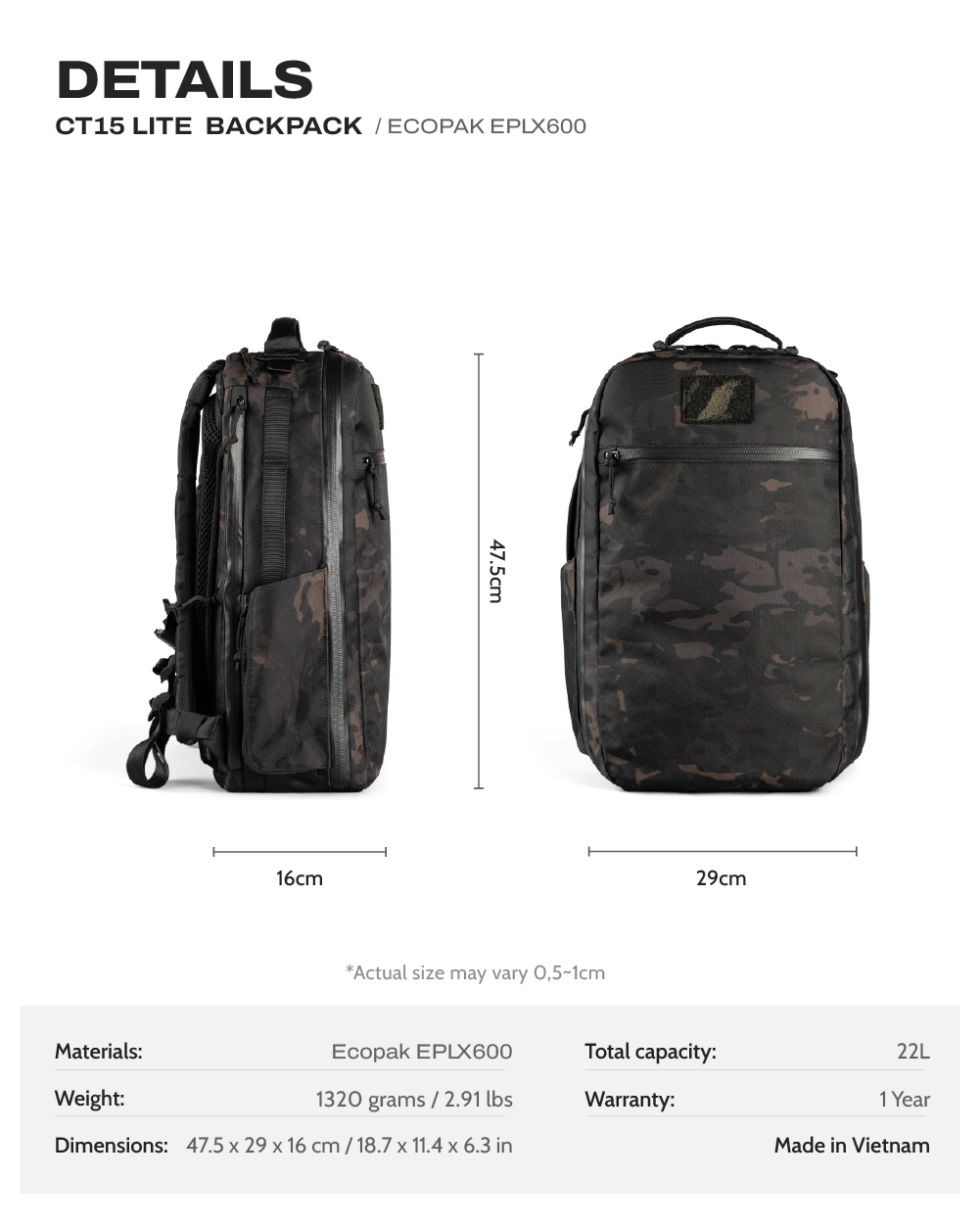 Balo CT15 Lite - ECOPAK EPLX600 1 Balo CT15 Lite - ECOPAK EPLX600