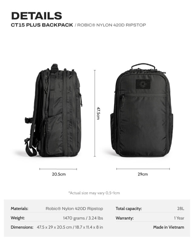 Balo CT15 Plus - Nylon 420D Ripstop