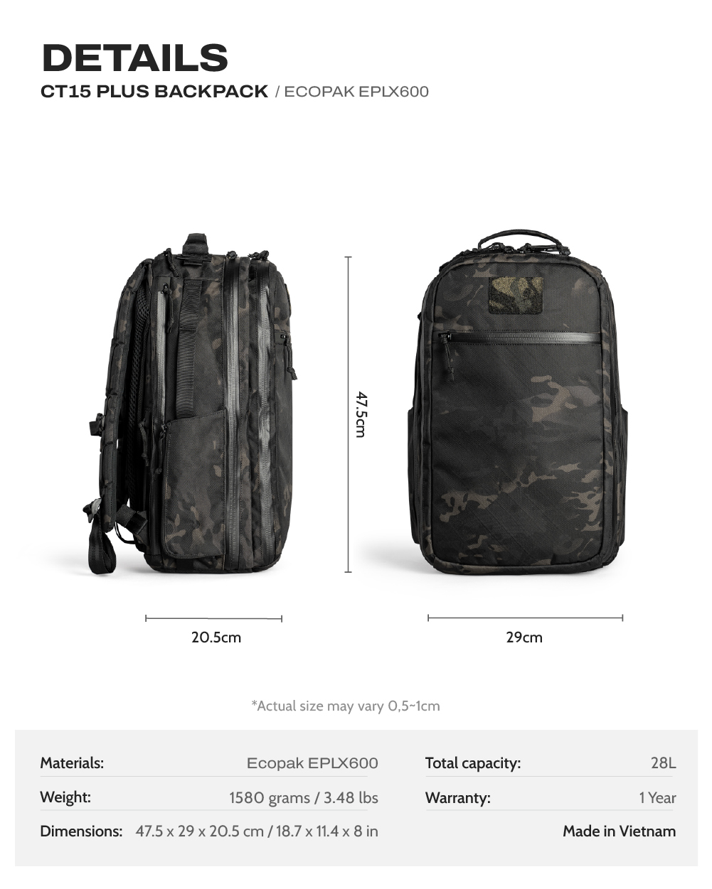 Balo CT15 Plus - ECOPAK EPLX600 1 Balo CT15 Plus - ECOPAK EPLX600